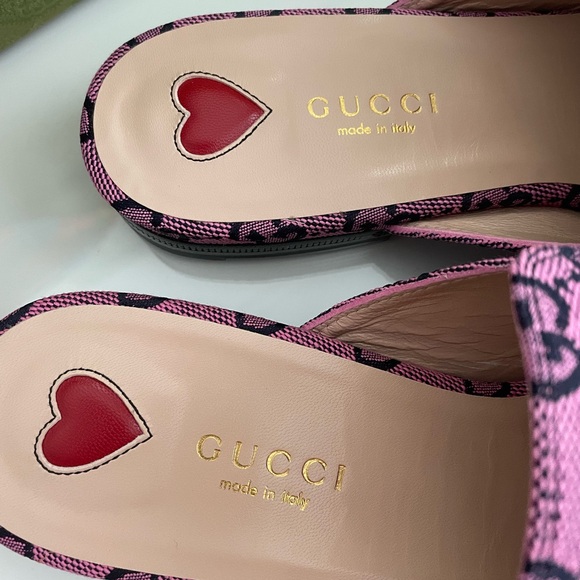 Gucci Princetown New Canvas GG Malaga Mules Slides Magenta 36.5 - Picture 6 of 14